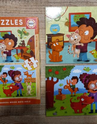 2 PUZZLES DE 16 PIECES EN BOIS EDUCA