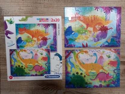 FUNNY DINOS 2 PUZZLES DE 20 PIECES CLEMENTONI