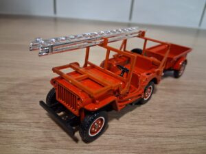 JEEP ECHELLE ET REMORQUE POMPIER SOLIDO