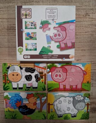 PUZZLE 4 EN 1 FERME JOUE CLUB