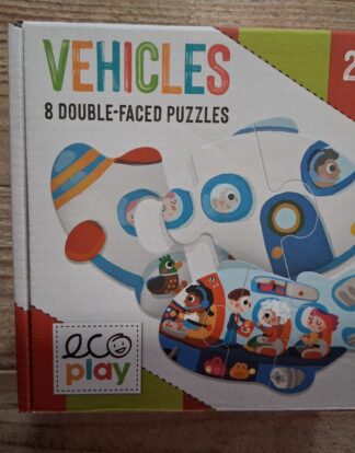 VEHICLES 8 PUZZLES DOUBLE FACE ECO PLAY